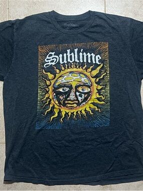 Unk Sublime Black Graphic Tee with Yellow Sun Design